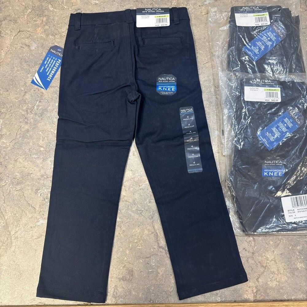 Nautica Boys School Uniform Navy Pants (3 Pair) Great For School, Church, Formal - Picture 6 of 6